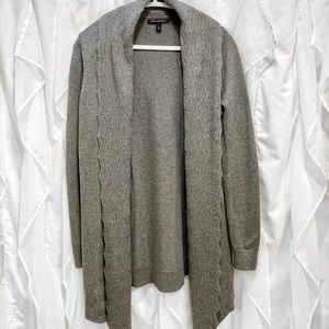 BANANA REPUBLIC Open Front Chevron Knit Cardigan - Gray, size S